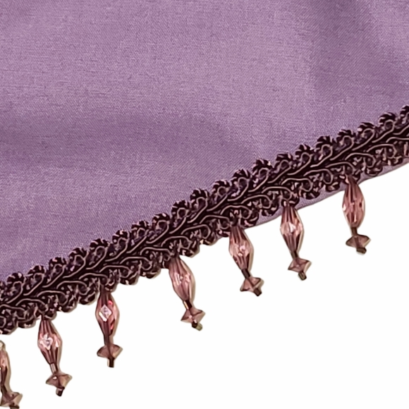 Purple Valance with Beads - Picture 2 of 3